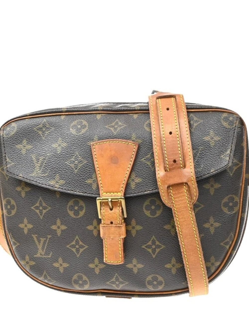 LOUIS VUITTON Jeune Fille GM Shoulder Bag Monogram Leather Brown M51225 39KD548